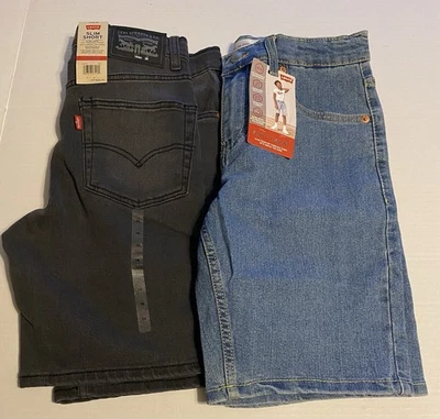 Lot 2 NWT YOUTH KIDS BOYS LEVI'S SLIM SHORTS DRY STRETCH PERFORMANCE SZ 16 (28) - Image 1 of 4
