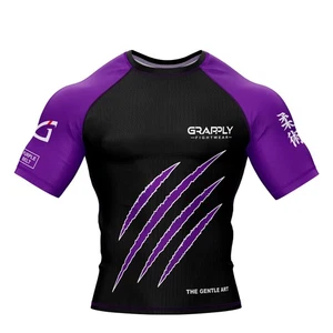 BJJ Purple Rank Rashguard Jiujitsu MMA Training Club Rashguard NoGI Rashguard - Picture 1 of 6