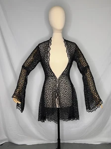 Evening Coat Black Lace, Chic & HAND MADE, 1 of a Kind, 8-10 - Picture 1 of 9