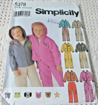 Simplicity 5378 Pants & Jacket w/ Applique Variations Child's 2-6X Pattern Uncut - Image 1 of 3