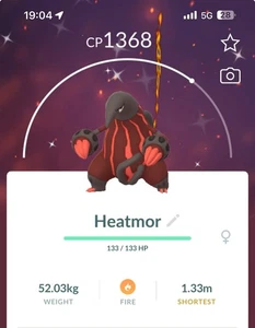 Shiny Heatmor Pokemon Gen5 Go Pokémon Stardust Regional Unova Read Desc - Picture 1 of 1