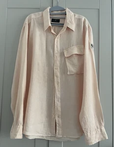 Belstaff Mens 100% Linen Shirt - Pale Peach - Size XL PreOwned - Picture 1 of 4