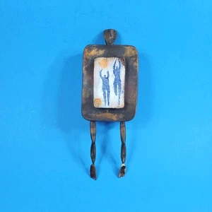 Morgan Brig Copper Enamel Metal Sculpture "Following Bliss" Abstract Art Figure - Picture 1 of 15