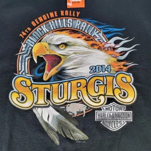 Harley Davidson 2014 74th Sturgis Black Hills Rally Sz XL T Shirt EAGLE Deadwood - Picture 1 of 8