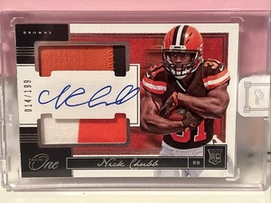 Nick Chubb 2018 Panini One Rookie Autograph Dual Patch /199 Texans #53 - Picture 1 of 2