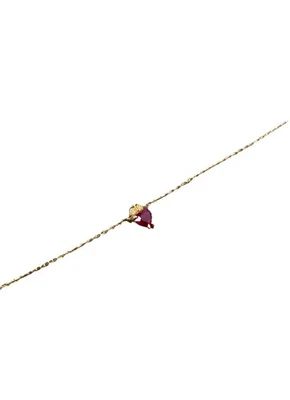 Collar Rubí 14k Sagrado Corazón de Jesús Oro Amarillo Hecho a Medida Único en Su Clase Foto 1 de 4