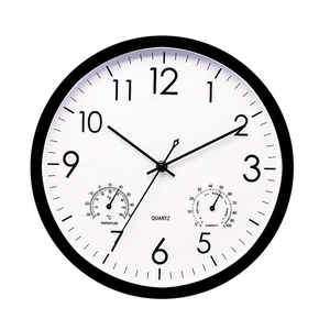 12 Inch Battery Operated Outdoor Wall Clock with Temperature and Humidity Gauge - Picture 1 of 7