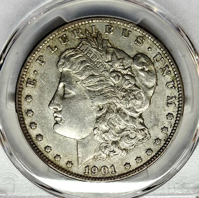 Choice 1901-S Morgan Silver Dollar $1 PCGS AU50 Almost Uncirculated, Key Date - Image 1 of 4