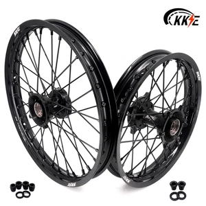 KKE 19/16 Kid's Big Wheels Rims Set Fit KTM SX85 2021-2024 GasGas MC85 All Black - Picture 1 of 12