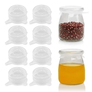 8 Pack 2 Inch Silicone Stretch Lids for Fresh Food Storage Yogurt Jars - Picture 1 of 5