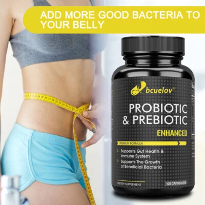 BCUELOV Probiotic and Prebiotic Capsules Support Gut Health and Immune System