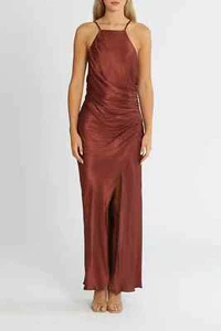 SHONA JOY Thalia Sangria Bias Cut Midi Occasion Dress Size 10 AU - Picture 1 of 7