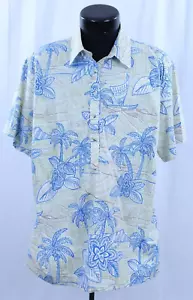 Camicia vintage Go a piedi nudi hawaiana con bottoni 2XL made USA Hawaii 1/4 piumino crema floreale - Foto 1 di 17