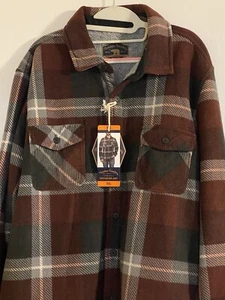 Neu mit Etikett Freedom Foundry Herren XXL Super Plüsch Sherpa innen Flanell burgundergrau - Bild 1 von 20