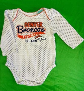 NFL Denver Broncos Heart Pattern L/S Bodysuit/Vest Infant Baby 6-9 Months - Picture 1 of 3