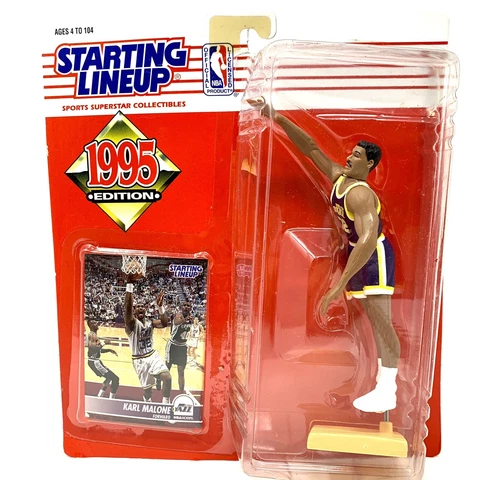 Vintage 1995 Edition Karl Malone Action Figure Utah Jazz Action Figure New Seal Cover