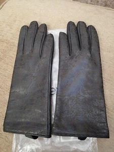 BROWN SOFT 100% LEATHER GLOVES FROM NEXT BNWOT. Gorgeous pattern to them) SIZE S - Picture 1 of 5