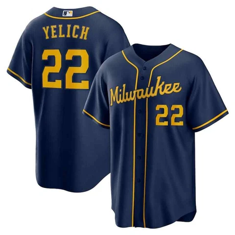 Christian Yelich No.22 Baseball Jersey Print Fan Made Brewers S-5XL Cover