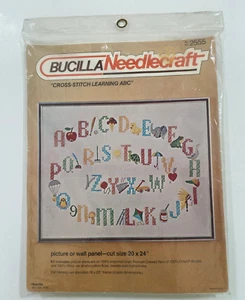 Vintage Bucilla Needlecraft #2555 Kreuzstich Lernen ABC Kit NEU 20"x24" - Bild 1 von 3