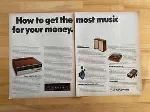 1972 Print Ad Sylvania Record Player Stereo Tape Recorder 20"x14" - Picture 1 of 1