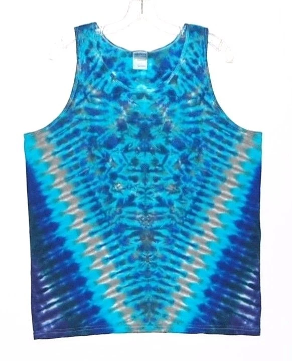 Camiseta sin mangas para hombre TIE DYE azul V Blotter sm m l xl 2x 3x arte hippie agradecido muerto Foto 1 de 1