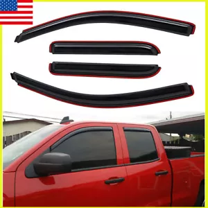 For 14-18 Silverado 1500 Extended Cab In-Channel Window Visors Vent Rain Guard - Picture 1 of 12