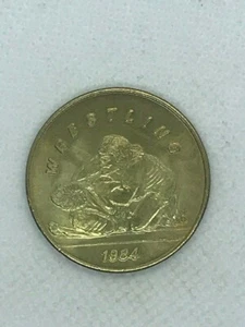 1984 GAMES OF THE 23RD OLYMPIAD LOS ANGELES Vintage Transit Token Wrestling - Picture 1 of 2