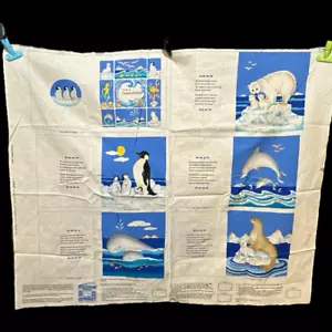 Vtg Cranston Print Work Cut & Sew Fabric Panel Ocean Babies Craft Cloth Book - Picture 1 of 7