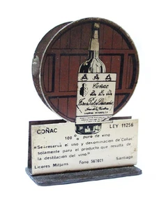 Coñac Tres Palos AD Mitjans old napkin holder 11 cm x 8 cm SANTIAGO CHILE - Picture 1 of 3
