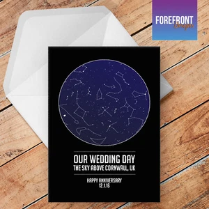 Personalised 'OUR WEDDING DAY' STARMAP Greeting card - special wedding gift - Picture 1 of 2