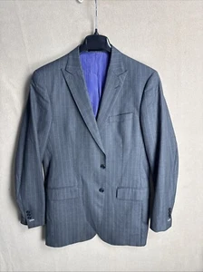 @ Vitale Barberis Canonico Super 130's Gray Striped 42L Peak Lapel Surgeons Cuff - Picture 1 of 13