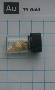 Lámina de metal dorado 99,95% 1 cm cuadrado en vial elemento 79 muestra - Imagen 1 de 3