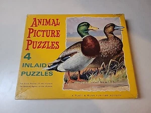 Platt & Munk Animal Picture Puzzles 1949 Set Of 4 Vintage! - Picture 1 of 7