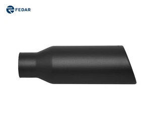 Black 2.5 inch Inlet 4 inch Outlet 12 inch Long Exhaust Tip Tail Pipe - Picture 1 of 4