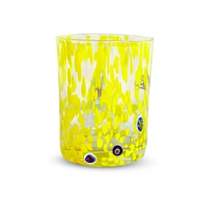 BICCHIERI VETRO SOFFIATO GOCCE DI MURANO COLORATI MADE IN ITALY GALLO 6 PZ - Foto 1 di 8