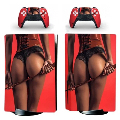PS5 Standard Disc Console Controller Decal Sticker Skin Sexy Hot Girl SM Lace  - Image 1 of 2