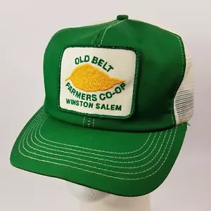 Vintage 80s Old Belt Farmers Co Op Trucker Hat K Products Made In USA Tobacco - Picture 1 of 12