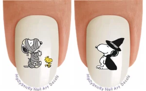 Nail Art URLAUB Halloween Cartoon Hund Mama Hexe Wasserrutsche Nagelaufkleber Transfr - Bild 1 von 2