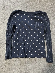 Gap Kids Longsleeve Gr 6-7 Jahre blau weiß gepunktet - Bild 1 von 3