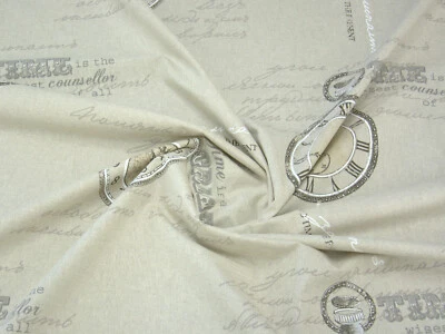 10€ pro m/ Dekostoff Druck Time Meterware Breite 140cm in 0,5m Schritte |Agil 03 - Bild 1 von 4