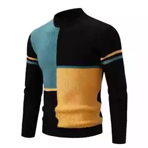 Maglione pullover maglia pullover uomo nuovo autunno e inverno casual collo caldo - Foto 1 di 41