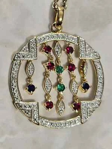 Women's 1.80Ct Round Cut Lab Created Ruby Beauty Pendant 14K Yellow Gold Plated - Picture 1 of 8