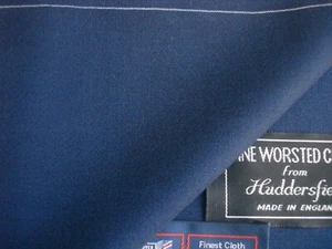 100% MERINO WOOL SUITING FABRIC in “Polynesian Blue” = MADE IN ENGLAND = 3.4 m. - Picture 1 of 12