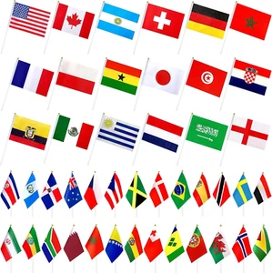 226 Diversi Paesi Bandiera Internazionale Del Mondo, Piccole Mini Bandiere Tenut - Foto 1 di 12