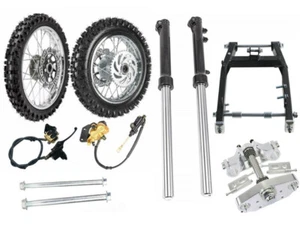 Neumático de rueda de 12" 14" + horquillas delanteras brazo oscilante eje de 12 mm para Taotao SSR CRF 110 50cc - Imagen 1 de 11