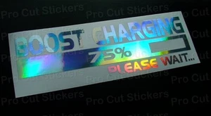 200mm (20cm) Boost Charging Sticker Hologram Chrome JDM DUB EURO SCENE VAG - Picture 1 of 1