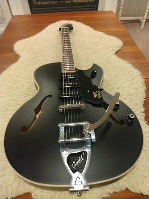 Guild 2020 Starfire-1 Jet90 Satin Black Semi-Hollow Body w/Guild Factory HSC - Image 1 of 4