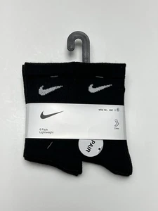 Nike Crew-Socken 6 Paar Dri Fit Jungen schwarz Jugend Größe 7C-10C - Bild 1 von 6