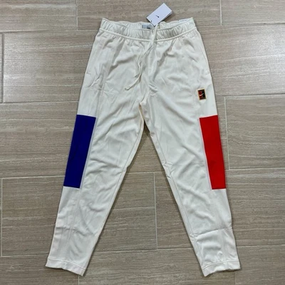 Men’s Size Medium Nike Court Heritage Tennis Pants Ivory Red Blue US Open NWT - Image 1 of 4