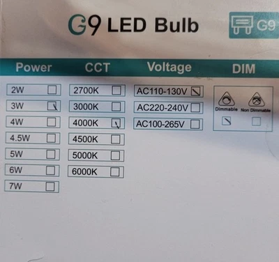 10 Pack G9 LED Light Bulbs 3w 4000K  - Image 1 of 2